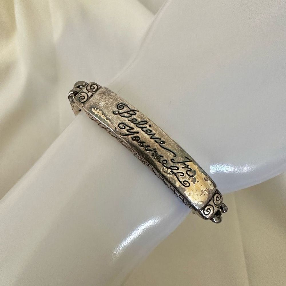 Brighton silver tone Believe in Yourself bracelet